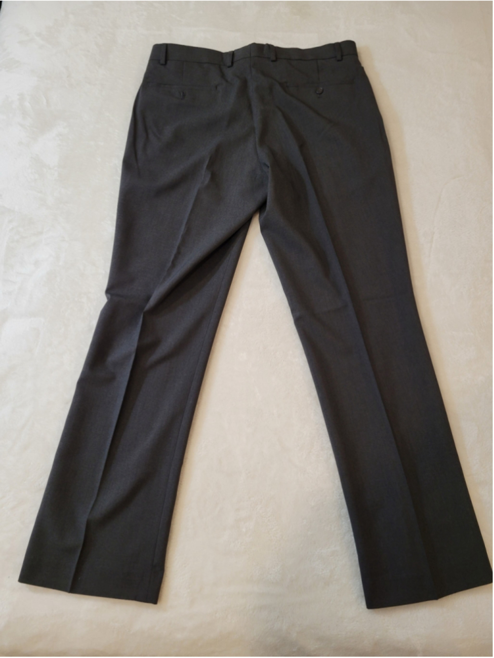 APT 9 Men Slim Fit Dress Pants 36x32 Charcoal Gray Flat Front Polyester Trousers